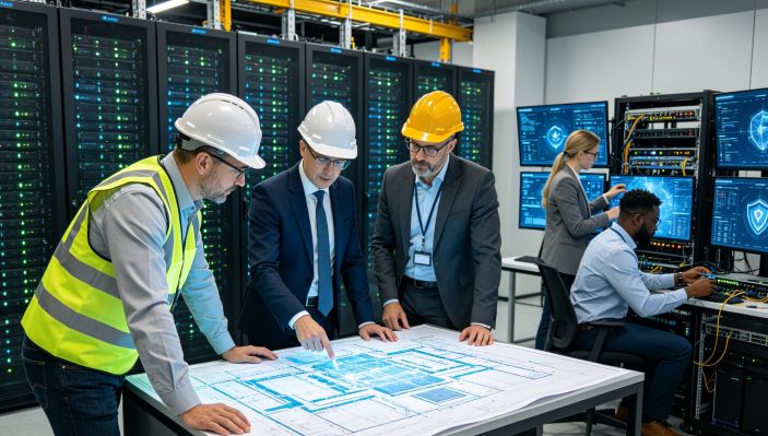 modern AI data center construction
